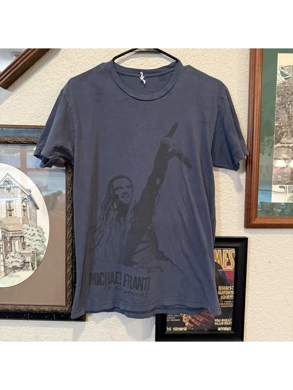 Michael Franti & Spearhead RARE Hey World! Tour Shirt Black 2009 Concert Medium
